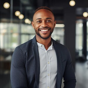 black realtor smiling